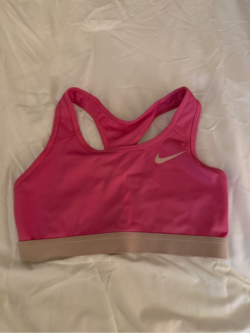 Nike Pink Racerback Sports Bra with Beige Band